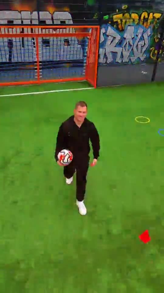 Temu football activation filmed vertically